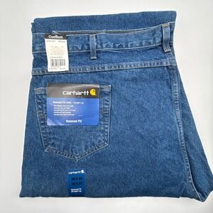 Carhartt B160 DST Relaxed Fit Straight Leg Jeans Mens 50X32 Blue Denim New